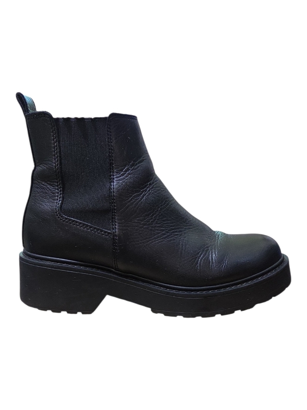 Steve Madden Black Leather Platform Chelsea Ankle Boots Size 8M - Picture 2 of 13